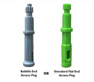 Tracker Board Access/Release Pegs Two Versions: Flat End For Keytracker Boards and Bobble End for KeyManager Boards They ARE NOT Interchangeable