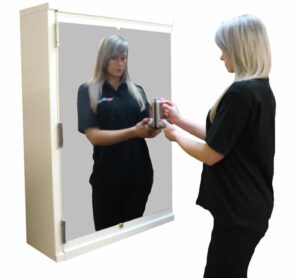 Self Closing Key Cabinet with Mirrored Front